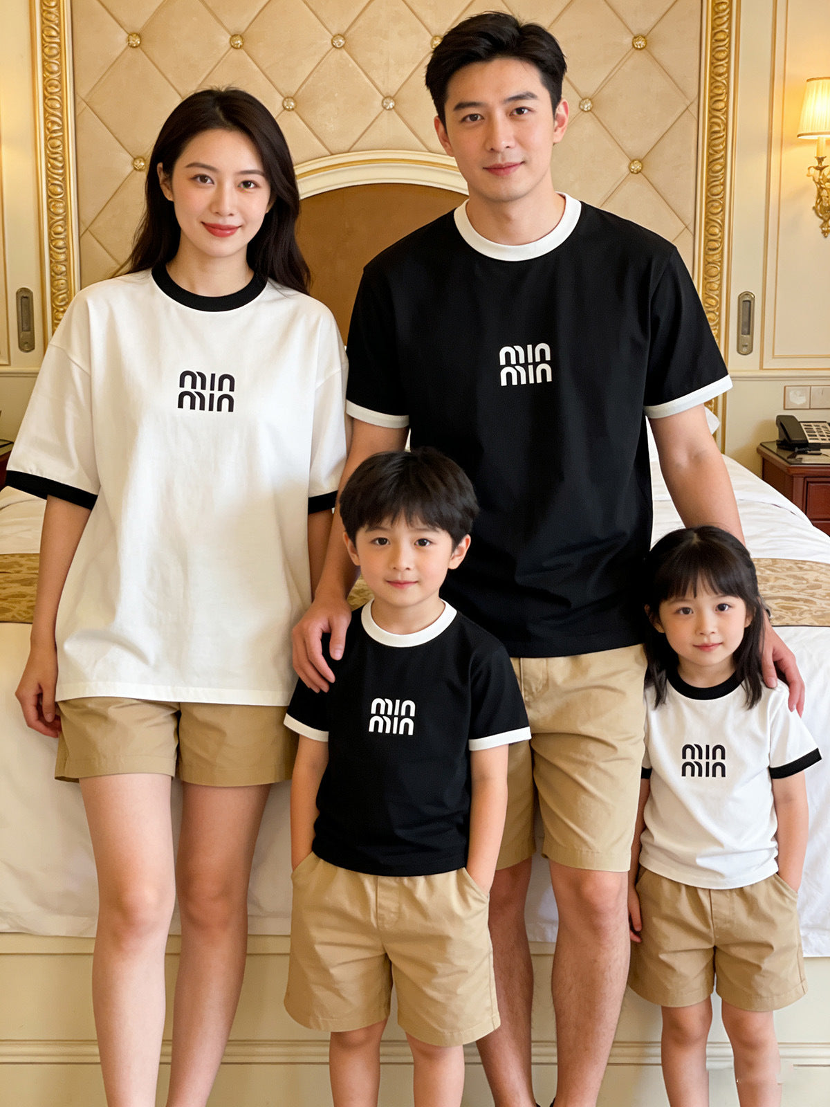 T-shirt Short Sleeve Family Of Three Parent-child Outfit