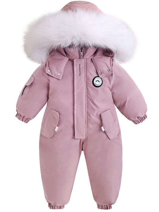 Children's Outdoor Skiing Jumpsuit Romper Out Clothes Thickened Jumpsuit, Climbing Suit