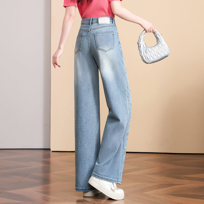 Women's Soft Glutinous High Waist Straight Narrow Casual Pants