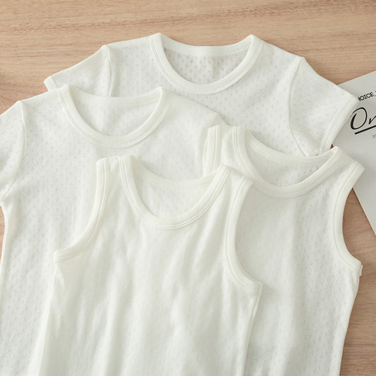 Children's Cotton Boys Summer Thin Vest Mesh Children's T-shirt