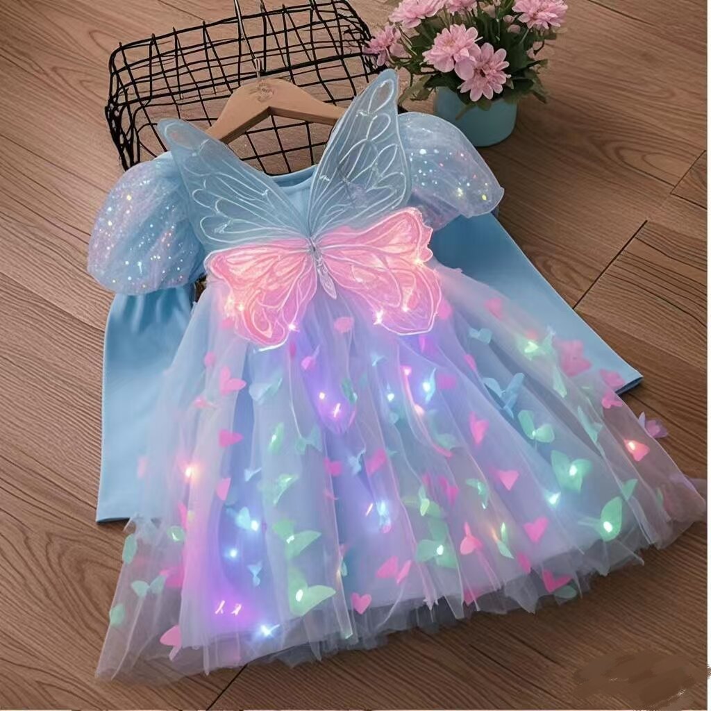 Western Style Skirt Pettiskirt Luminous Princess Children's Dress