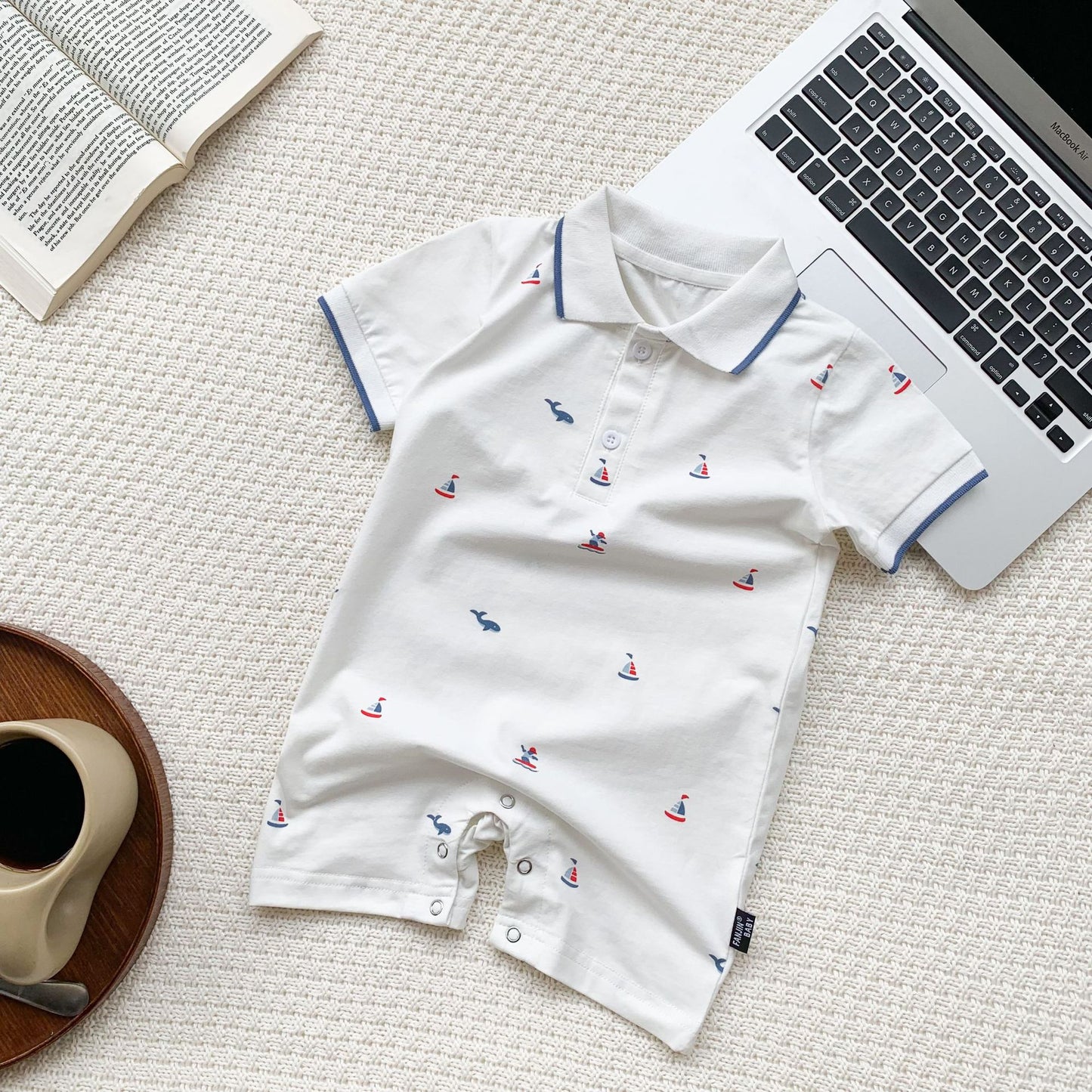 Children's Infant Wear Short-sleeved T-shirt Jumpsuits Lapel Rompers Jumpsuit Jumpsuit, Climbing Suit