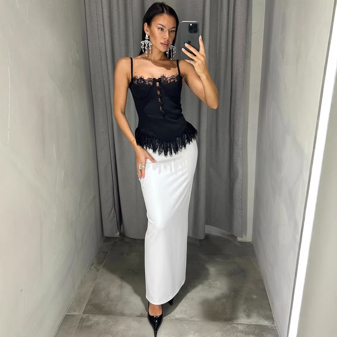 Women's Low-cut Lace Up Bra Summer Hot Outer Tops