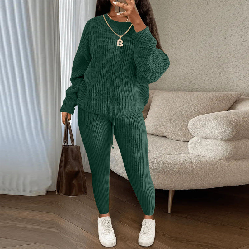 Durable Women's Knitting Trousers Woolen Yarn Fashion Casual Suit