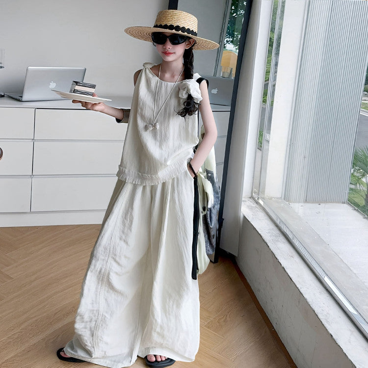 Children's Summer Thin Camisole Pants Two-piece Set Big Children's Suit