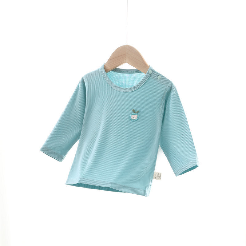 Women's & Men's Summer Thin Shoulder Button Tops Toddler Class Children's T-shirt