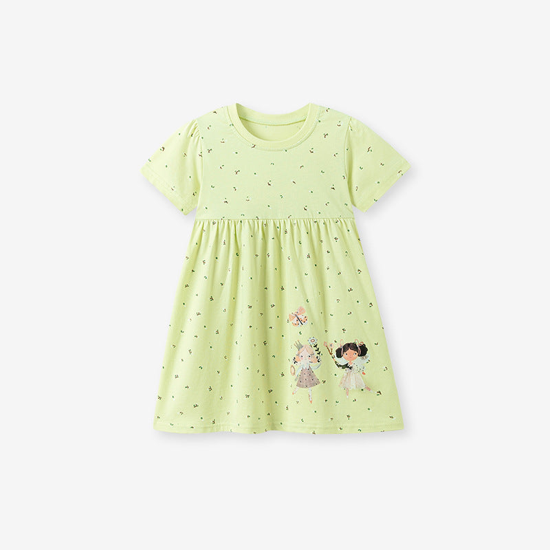 Summer Shirt Cute Cartoon Western Style Children's Dress