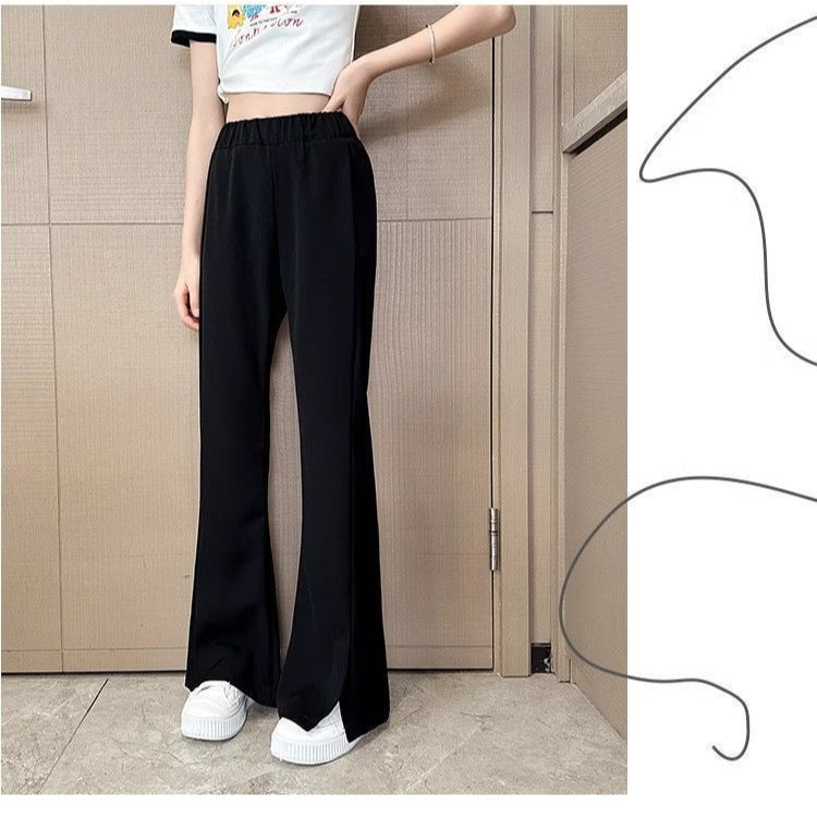 Summer Thin Clothes Wear Ice Silk Slim Fit Bootleg Children's Pants