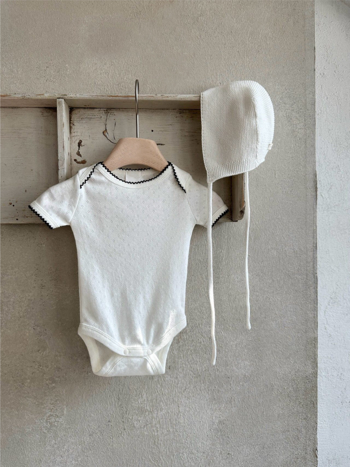 Born Clothes Summer Class Jacquard Embroidered Edge Thin Jumpsuit, Climbing Suit