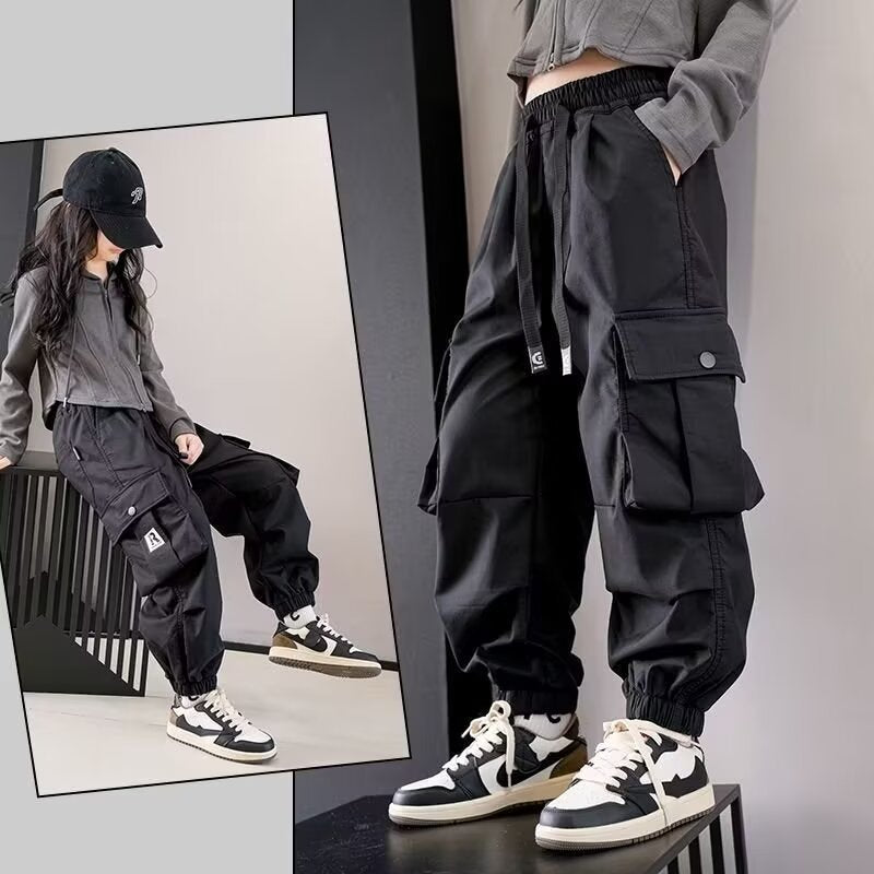 Children's Thin Clothing Cargo Functional Medium Big Youth Children's Pants