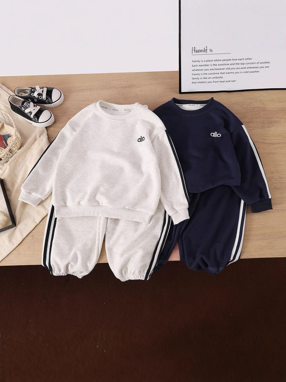 Korean Style Sports Autumn Clothes Medium Big Western Sweater Two-piece Children's Suit