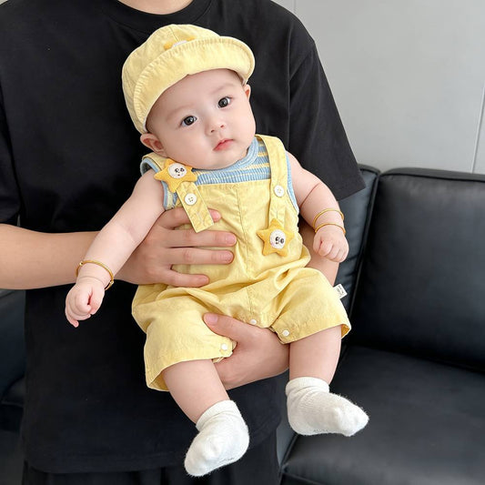 Thin Striped Vest Two-piece Set Cartoon Wear Clothes Jumpsuit, Climbing Suit