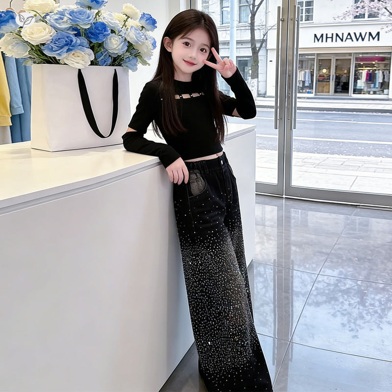 Jazz Dance Spring Teens Long Sleeves Children's Suit