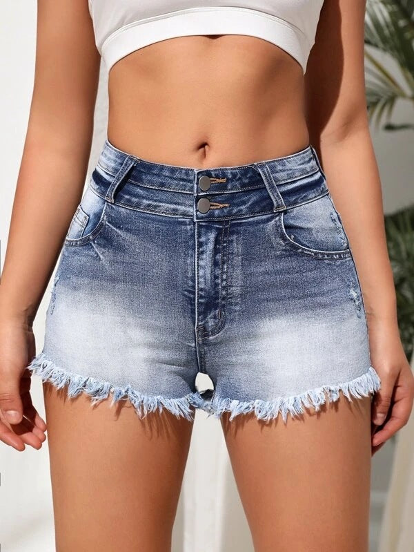Fashion Ripped Denim High Waist Wash Pants
