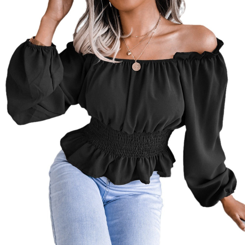 Women's Style Sexy Hem Ruffled Chiffon Tops