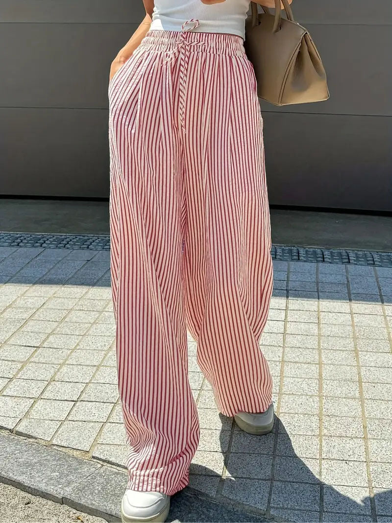 Trendy Popular Stylish Women's Striped Trousers Clothing