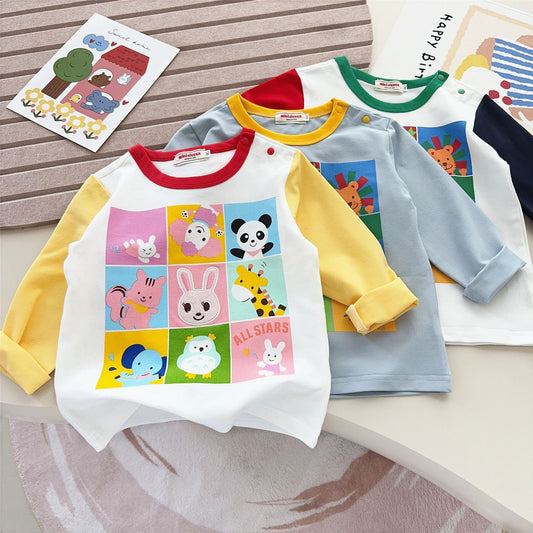 Autumn Long Sleeve Boys Cartoon Round Children's T-shirt