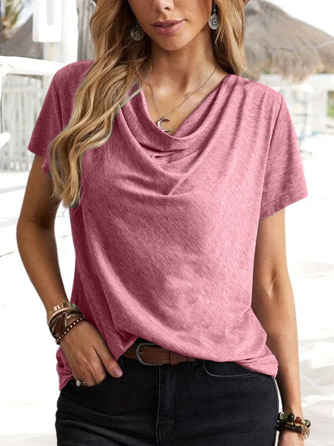 Women's Solid Color Casual Fashion Sleeve Women's T-shirt