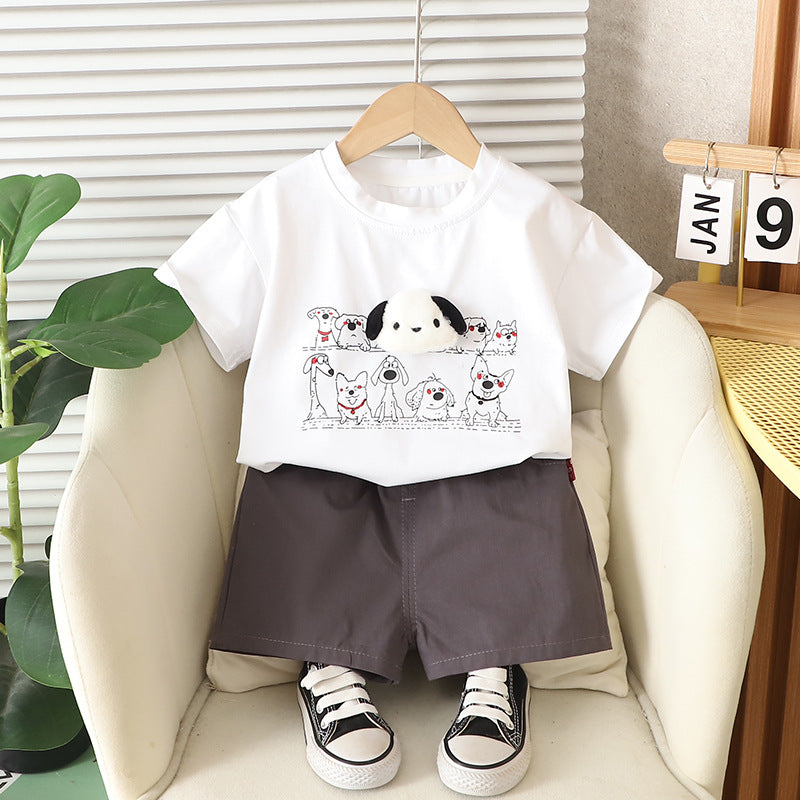 Children's Short-sleeved T-shirt Summer Clothing Shorts Clothes Children's Suit
