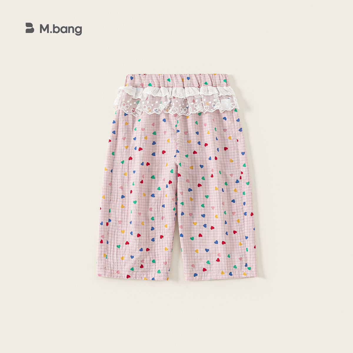 Children's Summer Sweet Polka Dot Short Sleeve Lace Casual Pants Two-piece Children's Suit