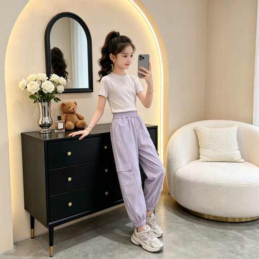 Children's Woven Casual Letters Korean Style Trousers Children's Pants