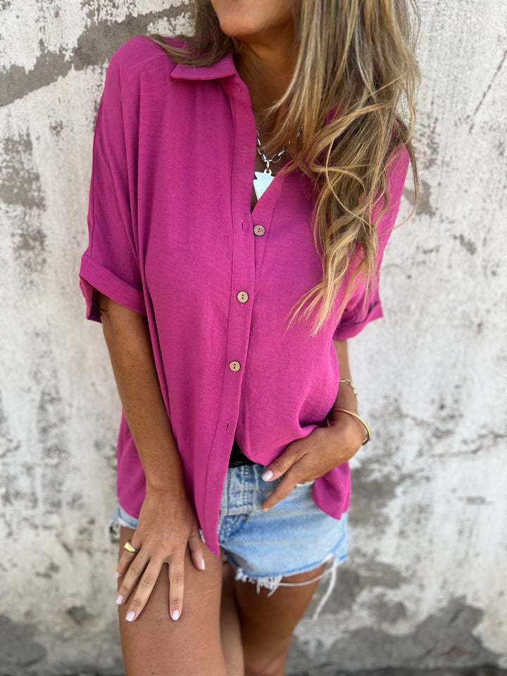 Women's Turn-down Collar Casual Ladies Button Shirt Blouse