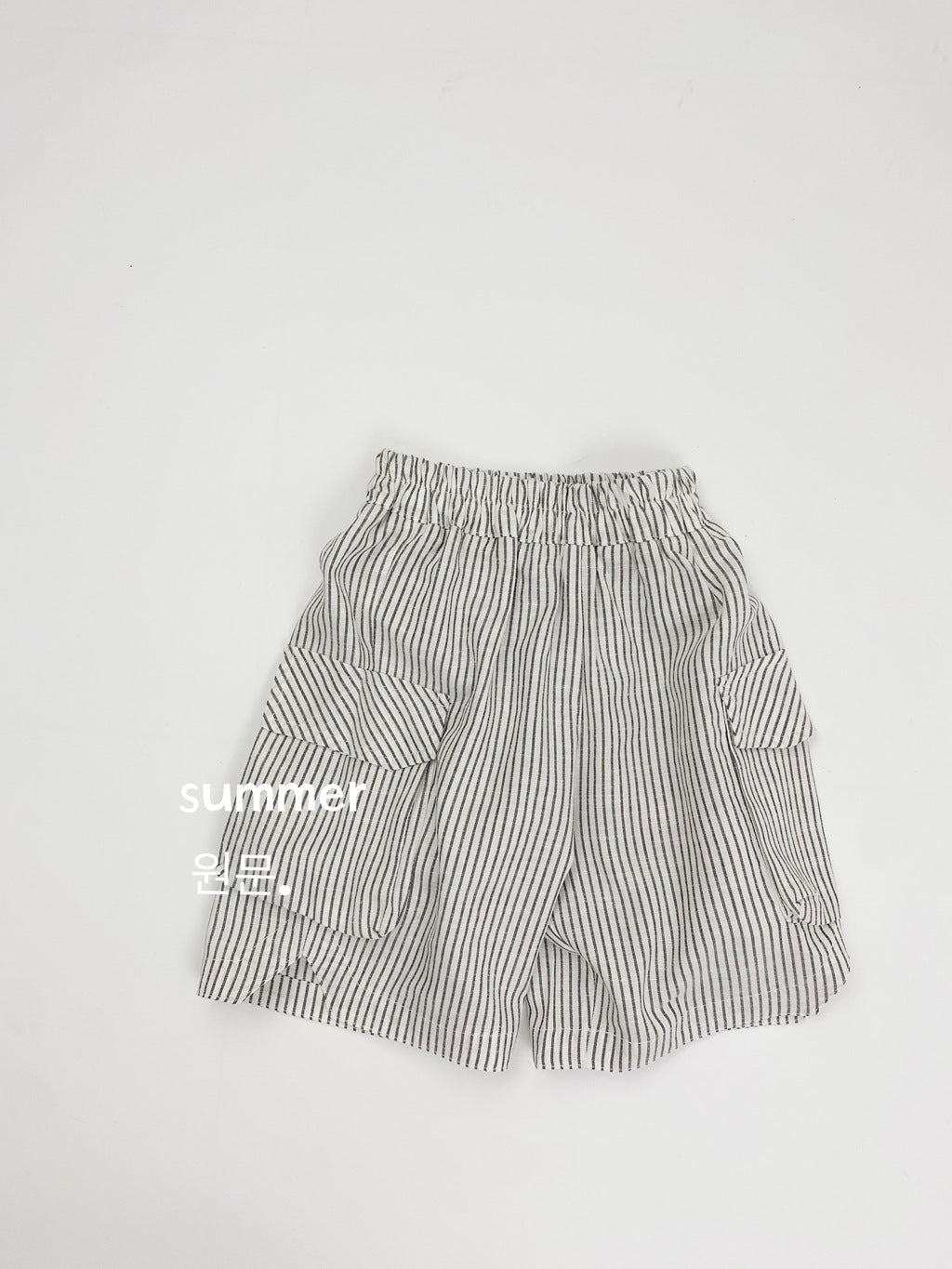 Children's Shorts Summer Korean Lightweight Casual Striped Cotton Linen Work Clothes Children's Pants