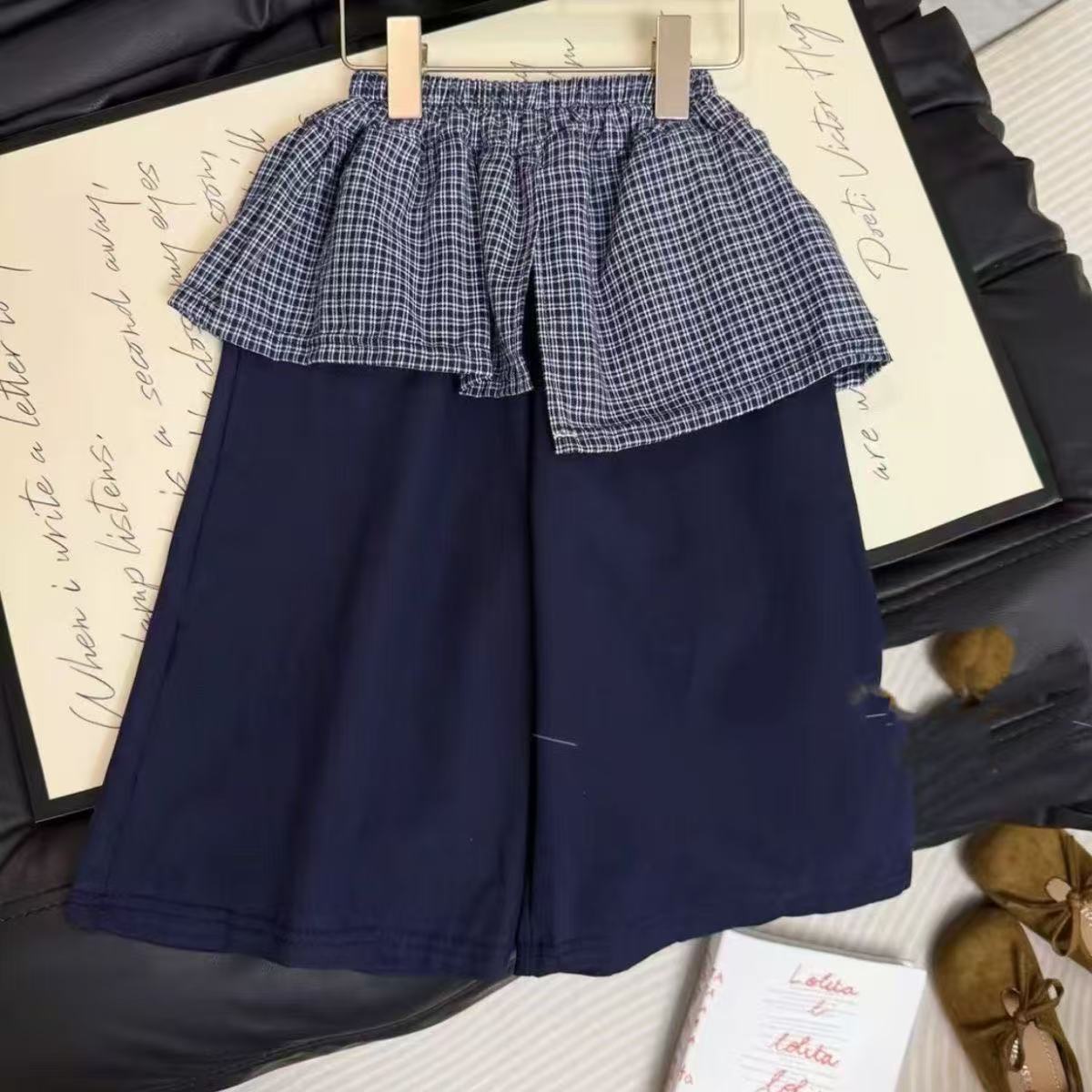 Fart Curtain Spring Fake Two-piece Casual Pure Children's Pants