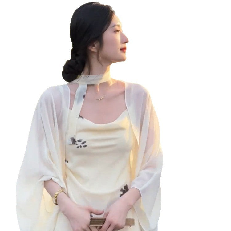 Women's Cheongsam Shawl Outer Match High-grade Tulle Super Fairy Thin Sun Clothing