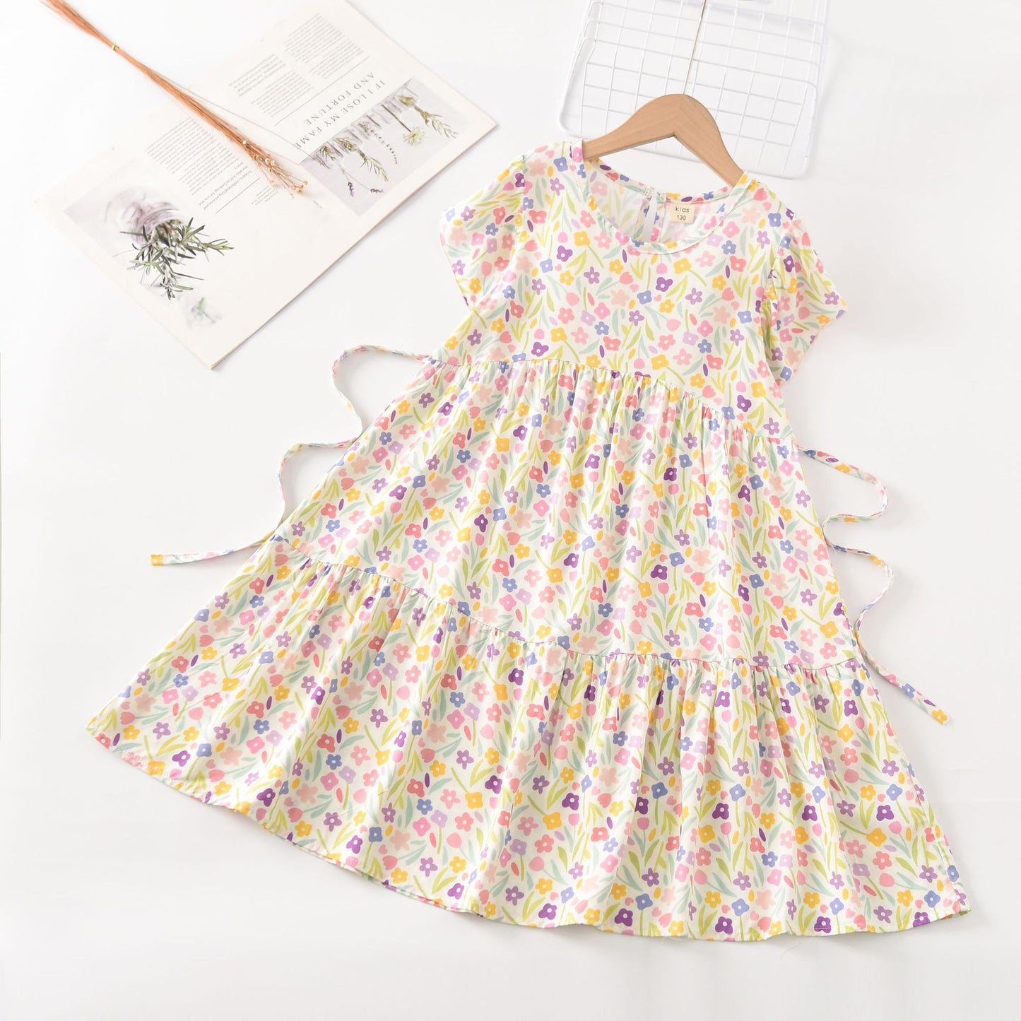 Children's Cotton Silk Home Nightdress Breathable Artificial Children's Dress