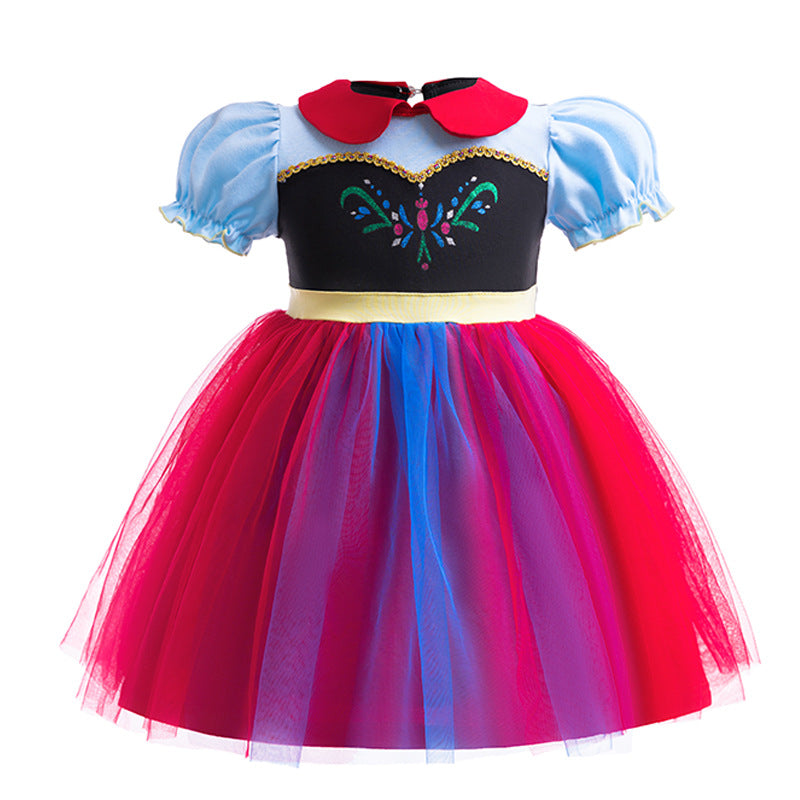 Children's Single Ice Princess Cotton Thin Short-sleeved Children's Dress