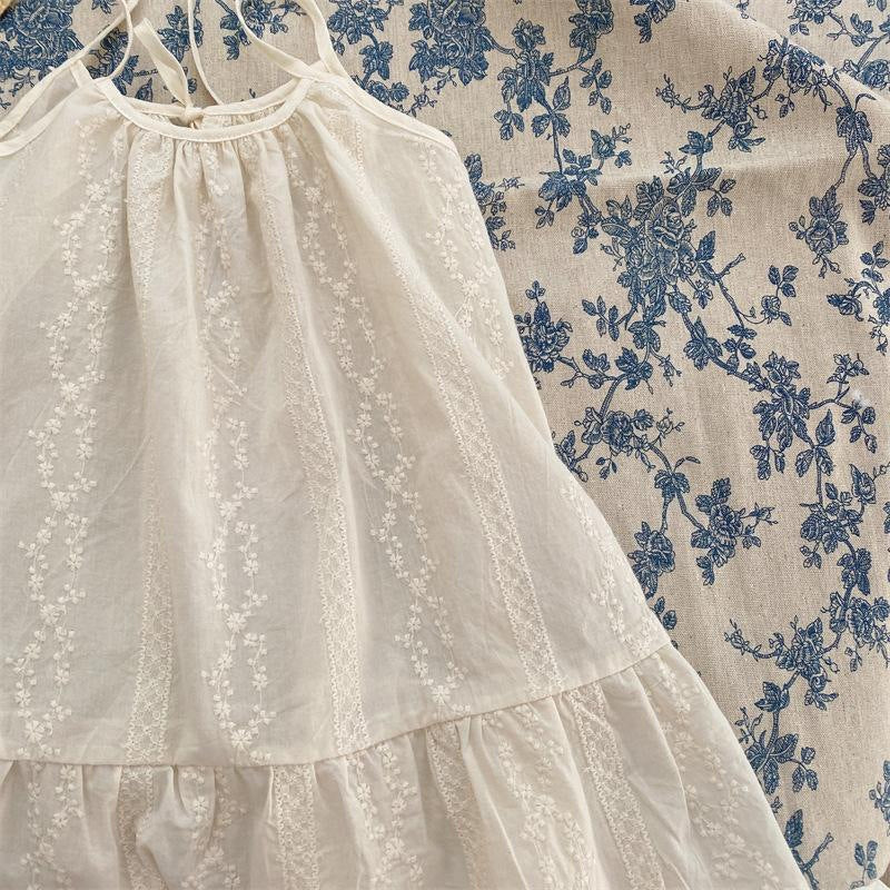 Children's Summer Western Style Cool Popular Korean Embroidered Jacquard Beach Children's Dress