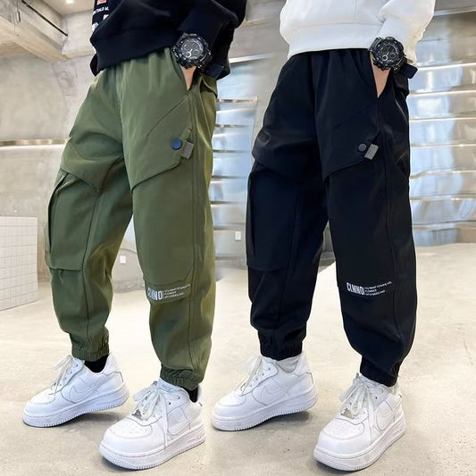 Children's Overalls Teens Boyish Look Spring Clothing Fried Street Casual Children's Pants