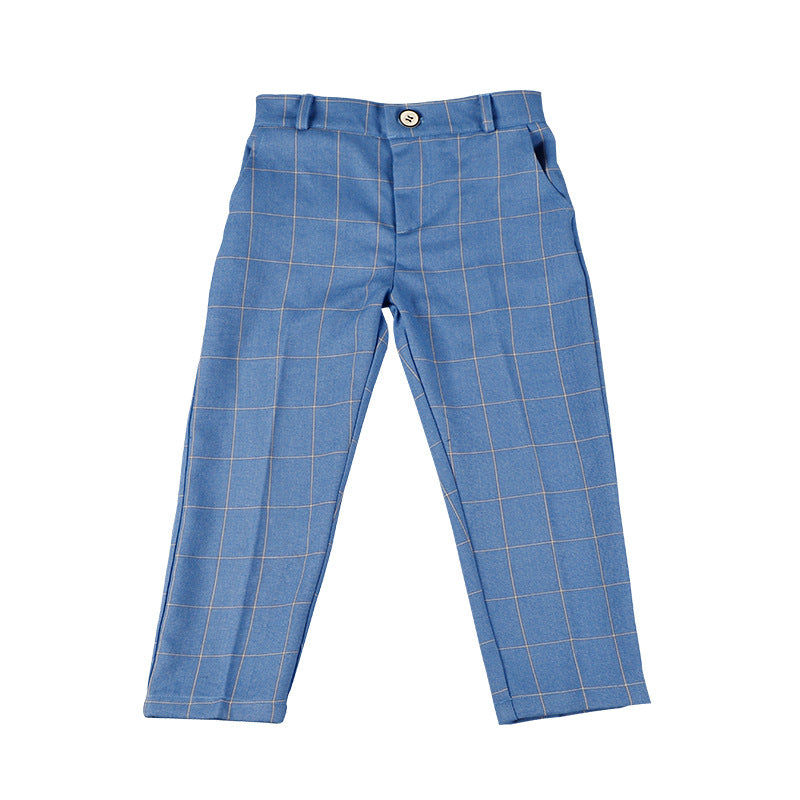 Children's Plus Size Sizes Loose Plaid Suit Children's Pants