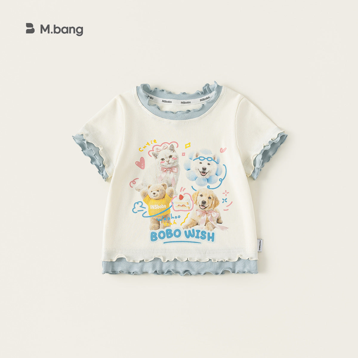 Children's Shirt Trendy Fake Two Pieces Summer Short Sleeve Children's T-shirt