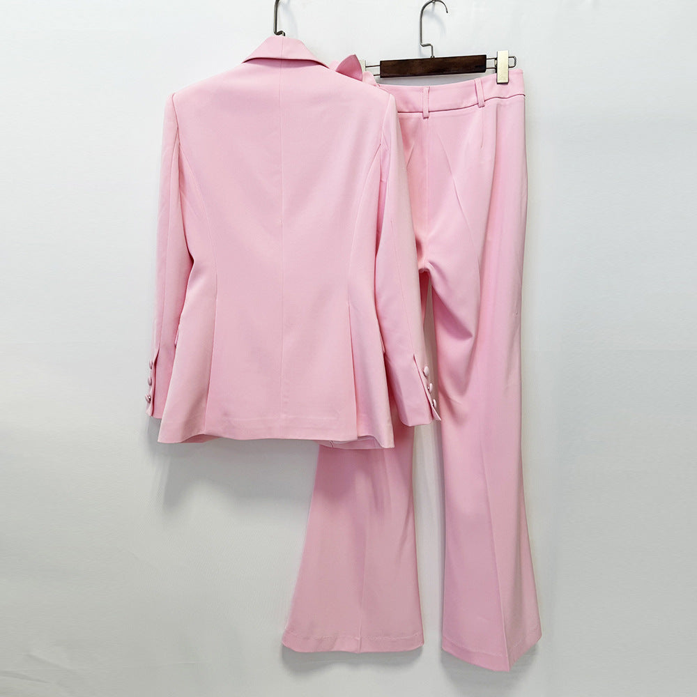 Beautiful Graceful Three-dimensional Flower Trousers Two-piece Jackets
