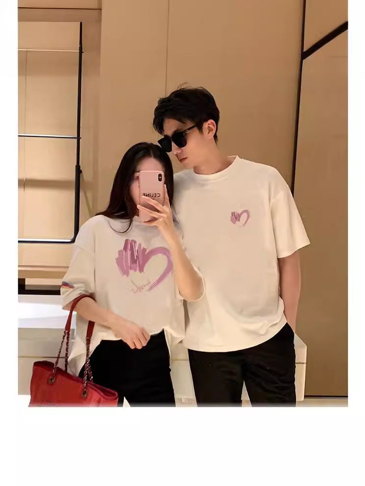 Style Summer Short Sleeve Clothing Family Pack Trendy Love Class Parent-child Outfit