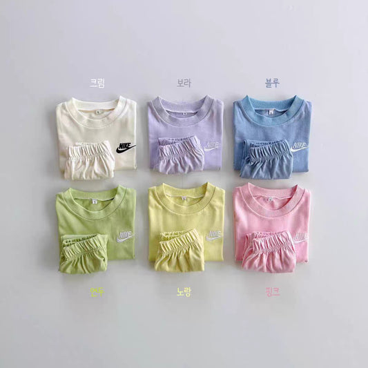 Children's Summer Short-sleeved Shorts Casual Sports Style Embroidered T-shirt Two-piece Fashion Children's Suit