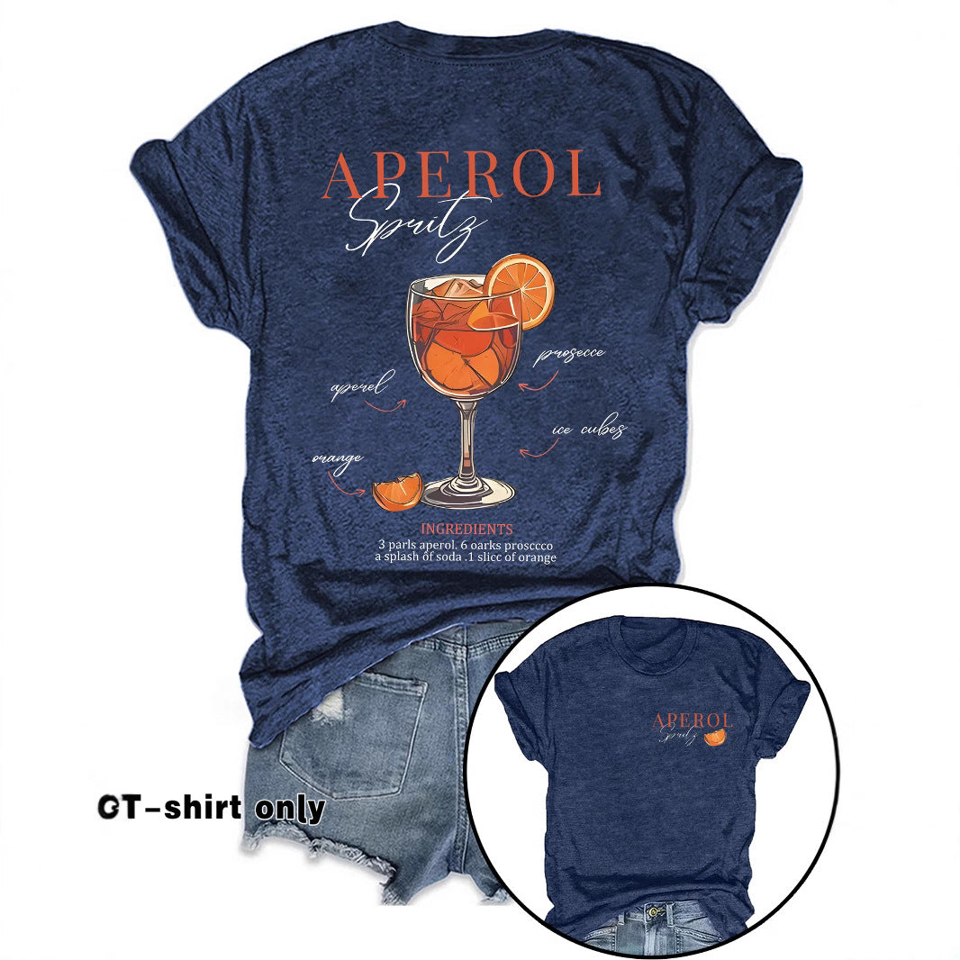 Glamorous Women's Fashion Printed Summer Short-sleeved Women's T-shirt
