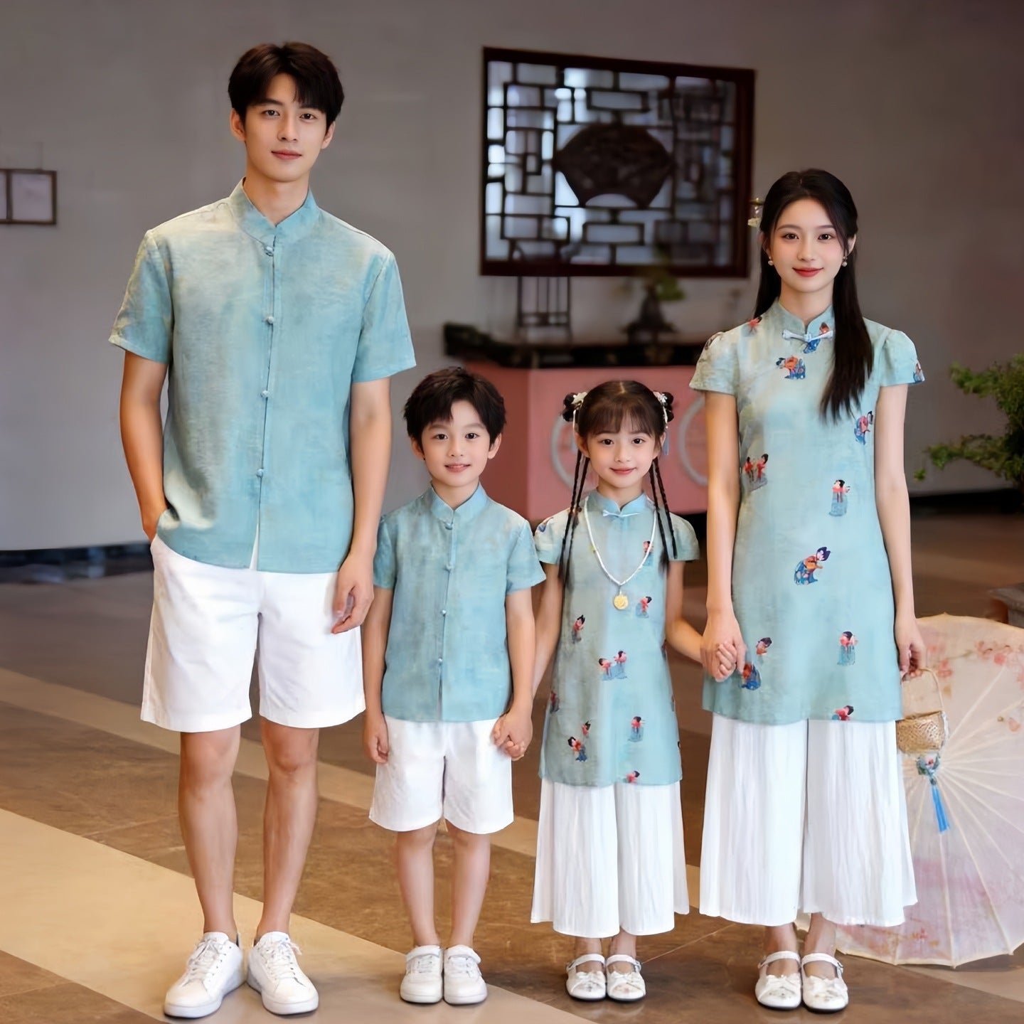 Children's Wear Suit Improved Cheongsam Ancient Tang Parent-child Outfit