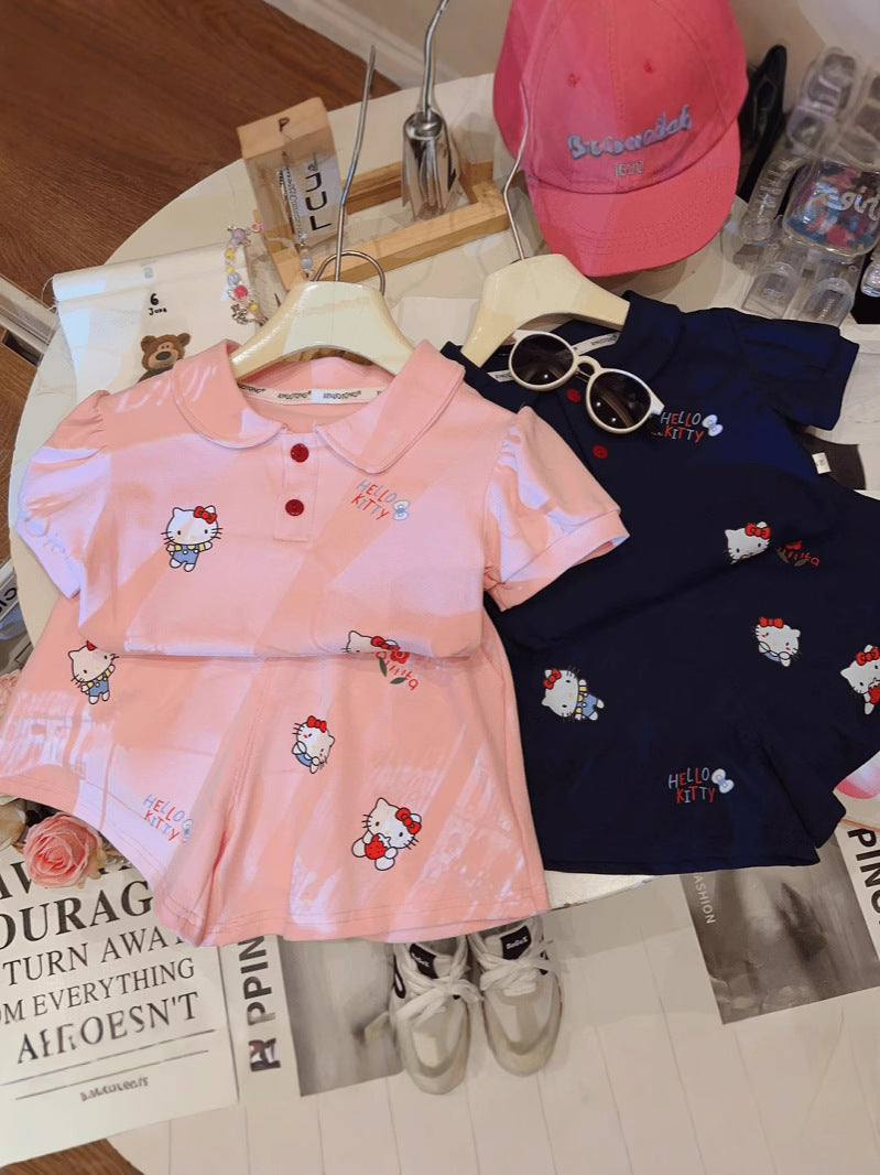 Children's T-shirt Summer Cartoon Korean Sports Casual Shorts Children's Suit