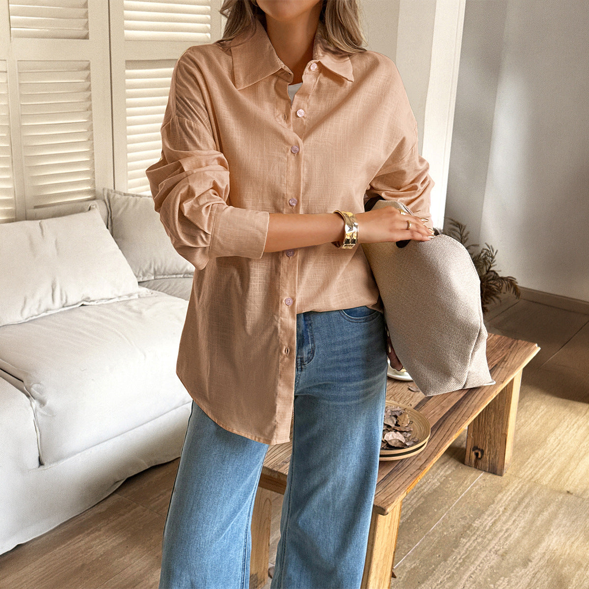 Women's Casual Vacation Solid Color Long Sleeve Small Clothing