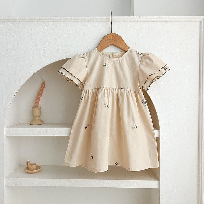 Korean Style Summer Embroidered Infant Sisters Children's Dress