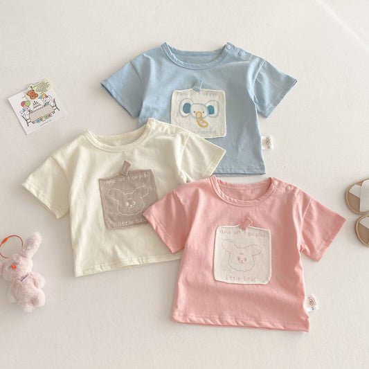 Children's Western Style Patch Bottoming Shirt Thin Children's T-shirt