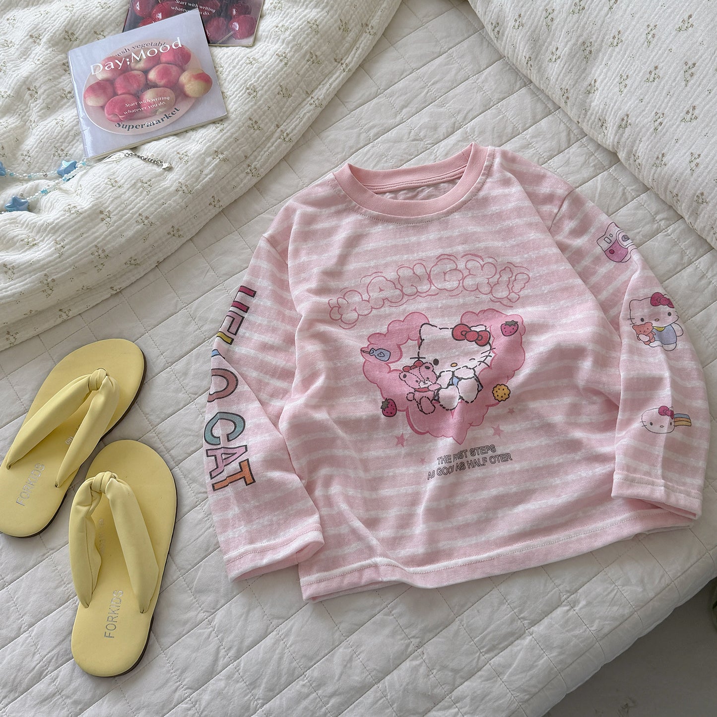 Children's Summer Sun Protective Blouse Cartoon Printed Long-sleeved Casual Top Children's T-shirt