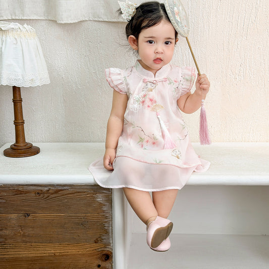 Skirt Super Pink Dress Chinese Cheongsam For Over The Jumpsuit, Climbing Suit
