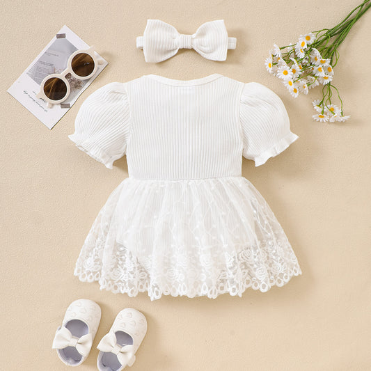Infant Toddler Romper Summer Sunken Stripe Solid Color Bud Short Jumpsuit, Climbing Suit