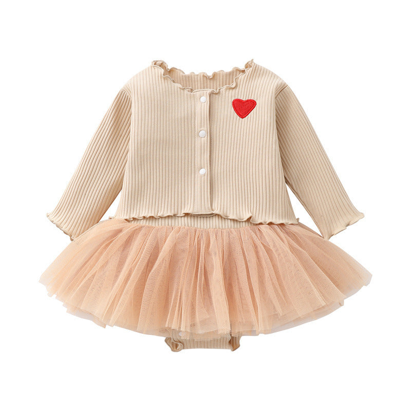 Autumn Summer Jumpsuit Romper Princess Dress Two-piece Born Jumpsuit, Climbing Suit