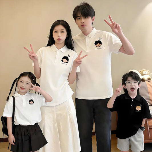 College Style Shirt Suit Family Of Parent-child Outfit