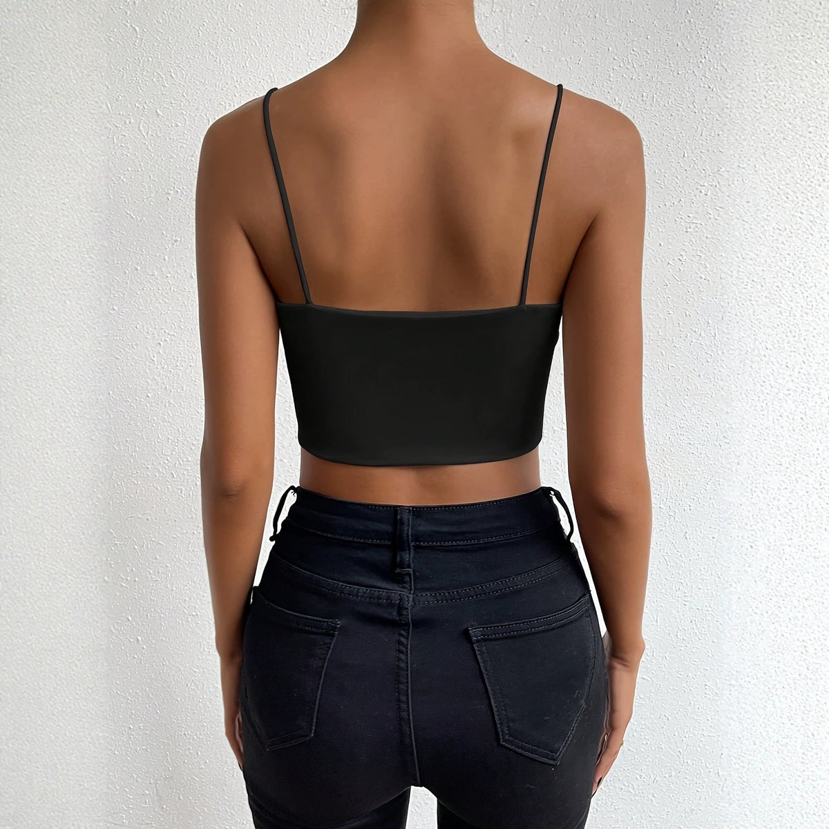 Women's Summer Camisole With Narrow Straps Solid Small Vest/suspenders/tube Top